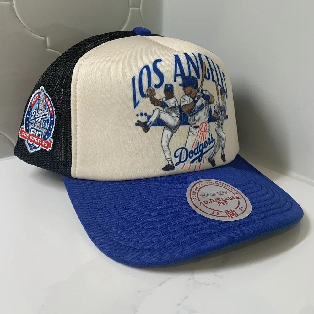 Los Angeles Dodgers Mitchell & Ness 60 Year Adjustable Snapback Trucker Hat OSFM